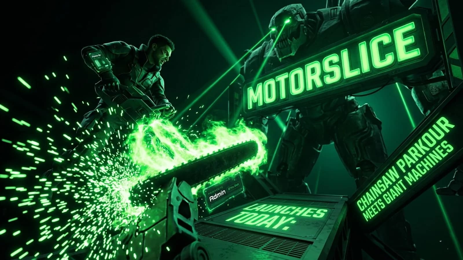 MOTORSLICE Launches Today: Chainsaw Parkour Meets Giant Machine Bosses