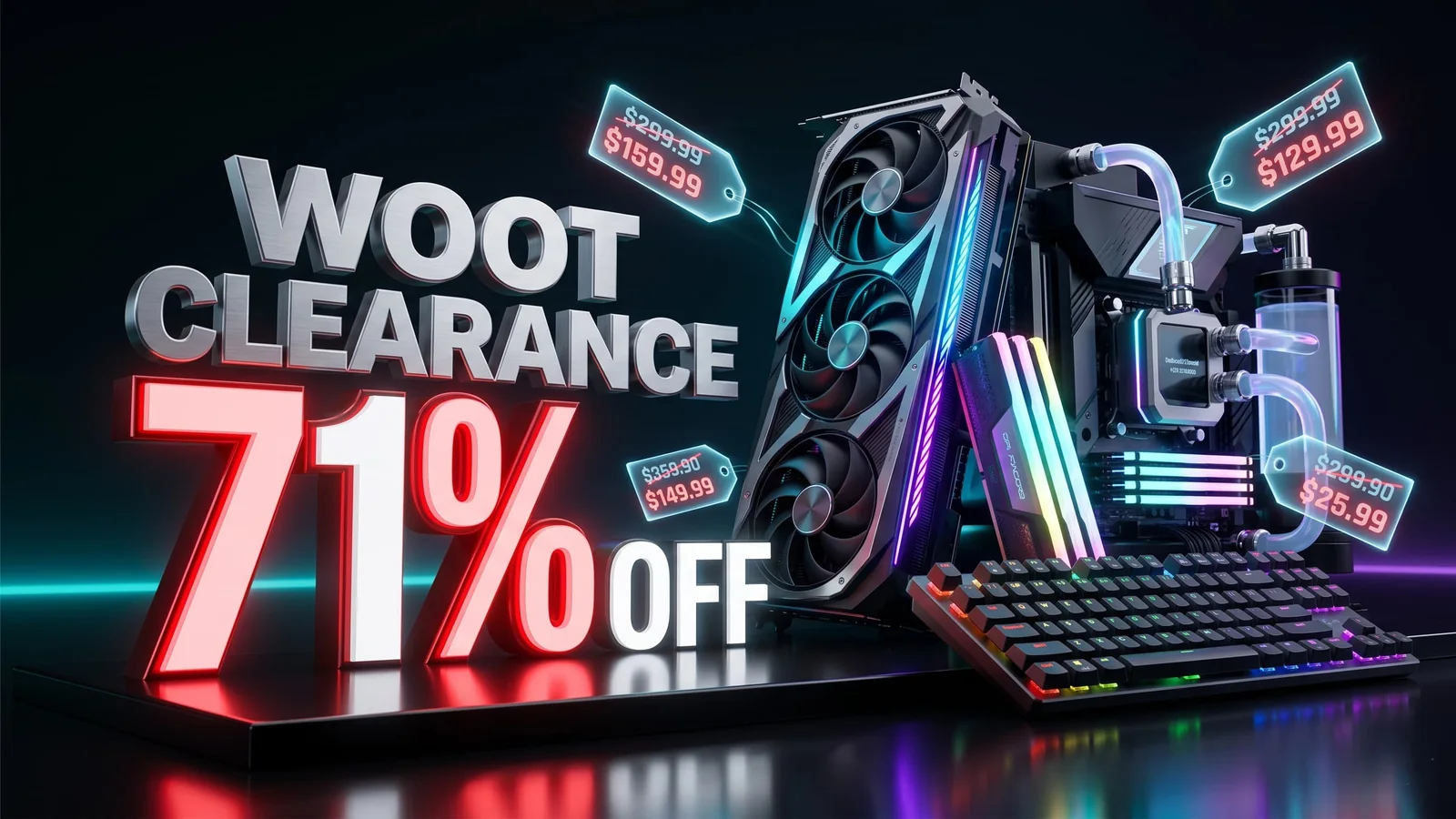 Woot PC Clearance Sale Cuts Up to 71% Off Gaming Hardware